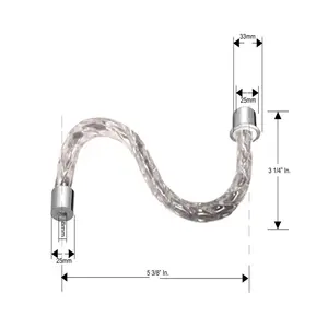 Semi Twist Crystal Rope S Arm 5 1/2 inches Gold