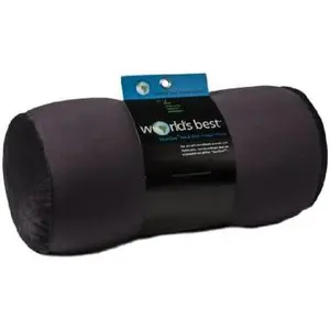 Microbead Bolster Tube Travel Pillow - Compact Neck Roll Pillow for Airplane, Car, or Home - Soft Lumbar Support Pillow – Charcoal