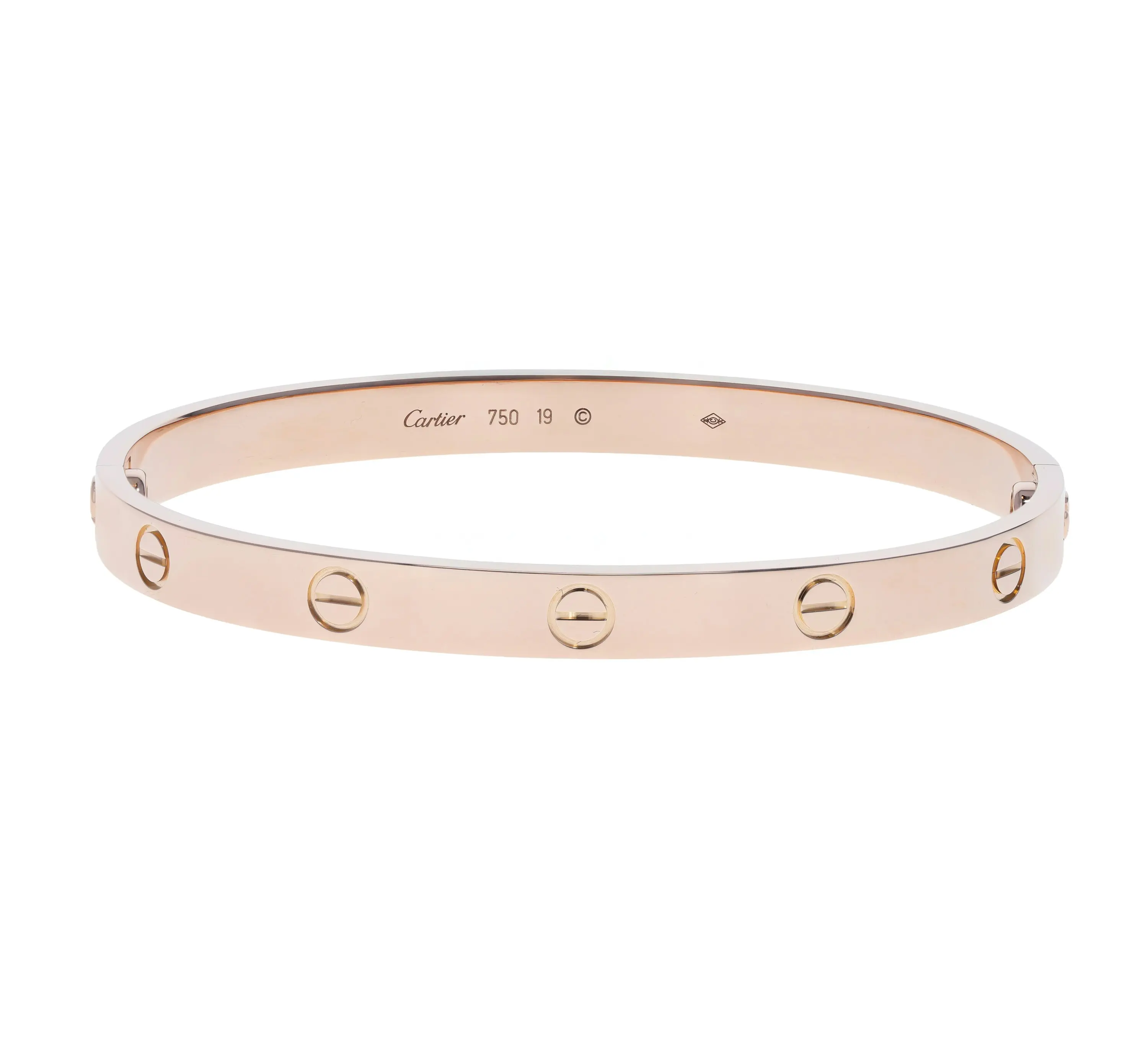 Pre-owned Cartier Love Bangle Bracelet Size 19