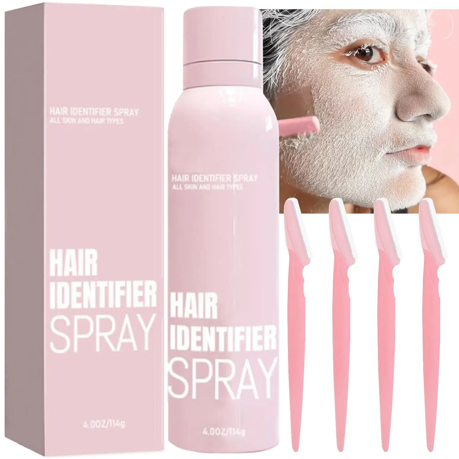Face Hair Identifier Spray for Shaving – Reveal Fine Peach Fuzz, Moisturizing Pre-Shave Mist for Women & Men, All Skin Types #ShavingHack #FaceShaving