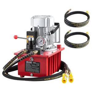 【Summervibes】VEVOR Electric Hydraulic Pump, 750W 10,000 PSI, 120V Double Acting Electric Driven Hydraulic Pump Power Pack Unit, with Manual Valve, 2.1 Gallon / 8L, for Punching, Bending, Double Acting Cylinders