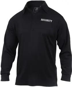 Black - Moisture Wicking Long Sleeve Security Polo