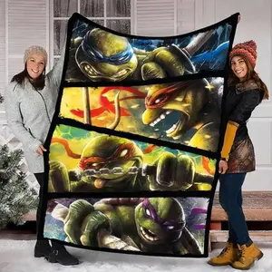 This stylish and comfortable Teenage Mutant Ninja Turtles blanket is the perfect gift for a good friend, suitable for all occasions, and also a versatile holiday blanket. Anime Print Comfort bed sofa couch room decoration