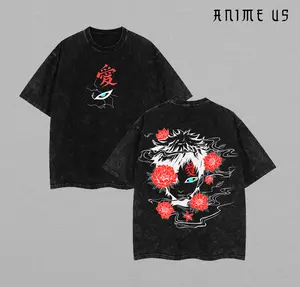 Limited Edition Sunagakure no Gaara - Naruto Anime Double Printed Oversize Lightweight Acid Washed Tee, Gift For Anime Fans and Lovers , Naruto Merch , Gaara Fan