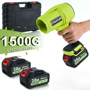 Cheetah 48V Cordless Leaf Blower – Brushless Motor, 2 Batteries (6000mAh), Powerful 1500G Thrust for Leaves, Car Drying & Snow
