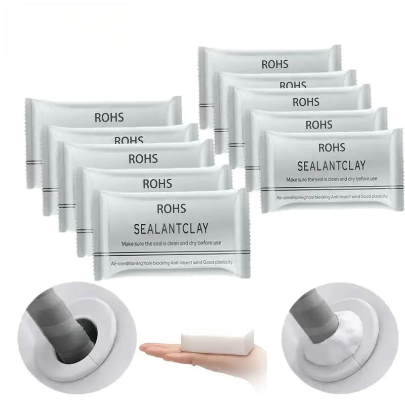 10-Pack Premium Waterproof Wall Repair Sealing Clay Duct Sealant, Ideal for Wall Holes, Pipe Holes, Air Conditioning & Drainage Pipes – Quick, Easy Hardware Sealing Solution