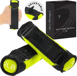 Soft Hand Weights Adjustable Straps - Comes in 1LB Weights or 2LB or 3LB 4LB - Comfortable & Secure Weighted Neoprene Dumbbells with Straps for Walking Running Cardio Workout Physical