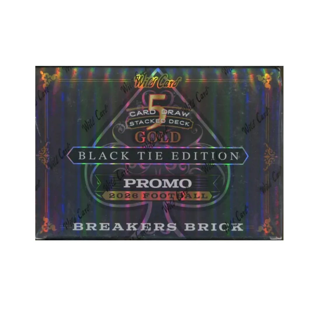 2026 Wild Card Five Card Draw Stacked Deck Gold Football Black Tie Edition Breaker's Brick Box