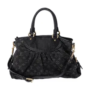Pre-owned Louis Vuitton Denim Tote Bags Neo Cabby MM Tote Black Monogram M95351 Denim
