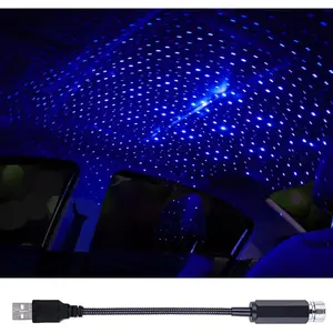 USB Projector Night Light, Portable Adjustable Star Roof Light Car Interior LED Romantic Atmosphere Star Projector for Cars Trucks Bedroom Party Decoration((Violet Blue)