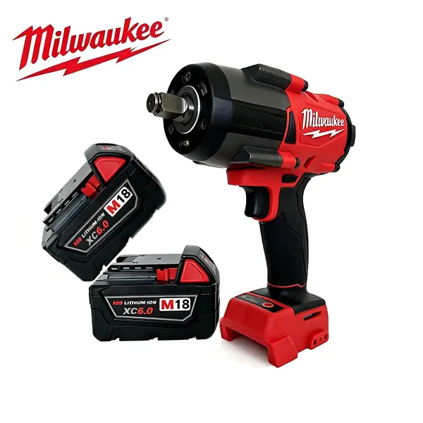Milwaukee 1/2” Brushless Compact Cordless Impact Wrench & Impact Drill Set 18V Power Tool for Tire Changes & Auto Repair Household