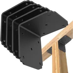 4pcs 4x4x3.5 Heavy Duty Pergola L Brackets, Corner Brackets for Wood Deck, Shelf and Fence