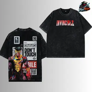 Mark Grayson Invincible Savage Graphic Washed Tee Oversized Vintage Acid Wash T-Shirt Dark Streetwear Unisex Movie Lover Gift For Fans