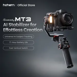 Hohem iSteady MT3 AI Stabilizer, 3-Axis Stabilizer for Camera/Smartphone/GoPro, AI Tracker with CCT&RGB Fufill Light, 1.4 kg Payload Capacity, Fast Vertical Switch Hohem iSteady MT3 AI Stabilizer, 3-Axis Stabilizer for Camera/Smartphone/GoPro, AI Tracker with CCT&RGB Fufill Light, 1.4 kg Payload Capacity, Fast Vertical Switch