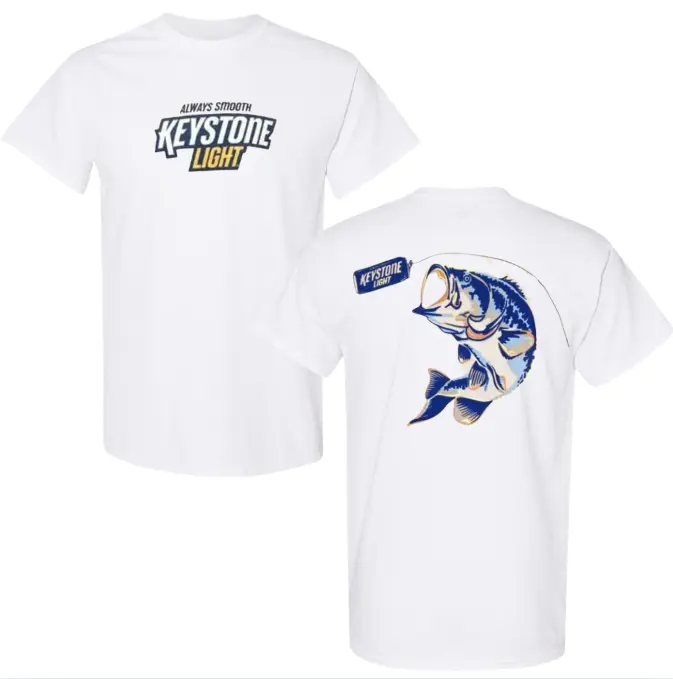 Keystone Light Fishing T-Shirt, Vintage Graphic Tee, Soft Cotton Blend Shirt, Casual Beer Apparel for Men & Women, Outdoor Lifestyle Gift