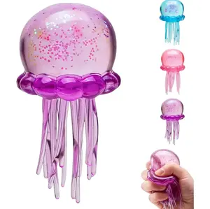 Jellyfish Design Squeeze Stress Ball, Fidget Stress Ball, Ice Squeeze Cube-Drop Malt Sugar Balls: Sensory Toys for Anxiety and Stress