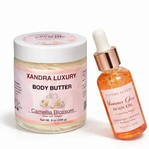 Camellia Glow Body Butter & Shimmer Oil Bundle – Hydrating Radiant Skin Duo