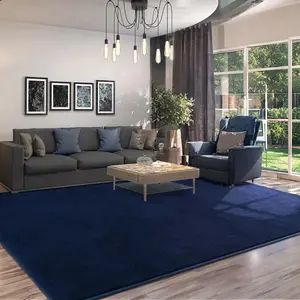 Ultra Soft Thickened Memory Foam Blue Rug, Non-Slip Modern Solid Minimalist Carpet |  for Living Room Bedroom Nursery Kids Room Home Decor,4x6,5x7,6x9 Feet