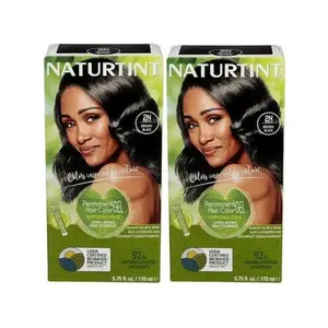 Naturtint 2N Brown Black Permanent Hair Color (Pack of 2), Ammonia Free, Vegan, Cruelty Free, up to 100% Gray Coverage, Long Lasting Results (Packaging may vary)