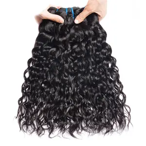 Water Wave 5x5 Lace Closure With Bundles 12A Unprocessed Wet And Wavy Hair Extension Bundles Natural Remy Curly Hair Weaving For Black Women 14''-32'' Length Wavy Synthetic Hairpiece Wavy Hairpieces