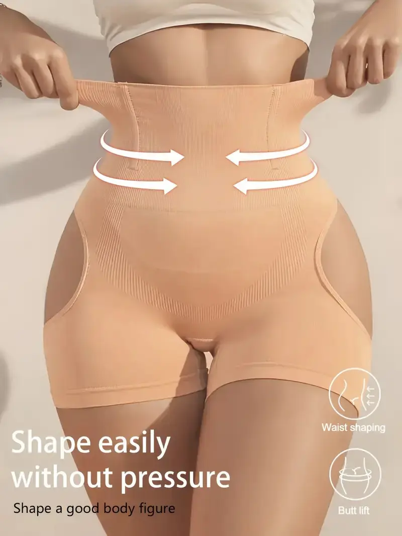 Single Women's High-Waist Shaping Shorts,Tummy-Control & Butt-Lifting Seamless KnitShapewear Bottoms, Clothes, Medium Support,Comfy Everyday Underwear for Daily Wear orYoga, Basic, Compression Body Shapewear