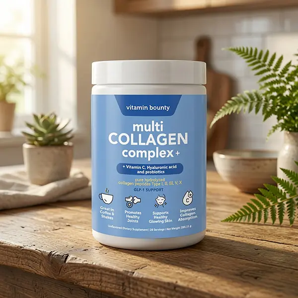 Multi Collagen Peptides Powder for Men & Women - 5 Types Hydrolyzed Collagen Protein with Probiotics Vitamin C & Hyaluronic Acid - Grass Fed Bovine Formula - 28 Servings