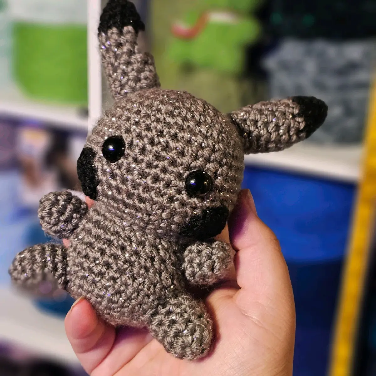 Gothic Pikachu Inspired Plushie, Crochet Pika Plush