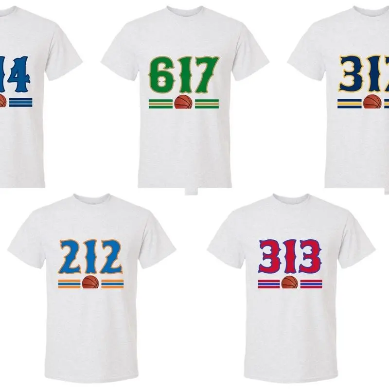 Soft Cotton Basketball Area Code T Shirt - Perfect for Slam Dunk Days City Pride