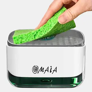 2-in-1 Dish Soap Dispenser with Built-In Sponge Holder – Smart Kitchen Sink Organizer no brand