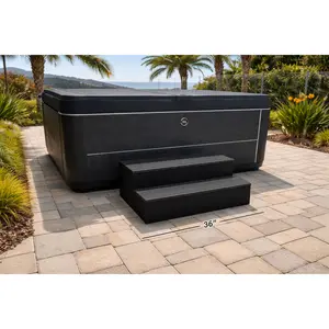 Fakewood Two Tier Enclosed Step (36") Black