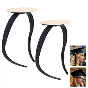Graduation Cap Headband Insert, Grad Cap Stabilizer, Unique Design Compatible with Eyeglasses, Present for Graduates (2 Black, Same)