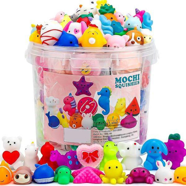 100‑Pack Mochi Squishy Toys Bulk | Party Favors for Kids 4‑8 & 8‑12 | Mini Kawaii Squishy Fidget Toys for Goodie Bags, Classroom Prizes, Birthday & Xmas Stuffers