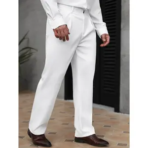 Men's Stretch Dress Pants No Iron Golf Pants Expandable Waist Flat Front Business Casual Pants Formal Black