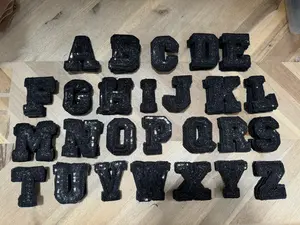 Black Sparkly Letter Patch