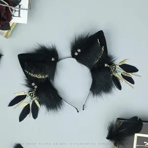 Christmas halloween  Animal Ear Design Hair Hoop, 1 Count Cute Plush Hair Hoop, Fashion Hair Accessories for  Cosplay Costume Party Festival, Bunny Ears