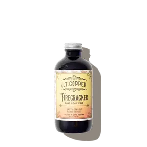 J.T. Copper Firecracker Cane Sugar Syrup - Organic Ghost Pepper & Sea Salt - Vegan Gluten-Free - Sweet & Spicy Flavor - Perfect for Hot Chocolate & Cocktails