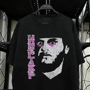 Super Rare '92 Undertaker Promo Vintage Black T-Shirt, Urban Street Style Vintage Good Graphic Tee Unisex Cotton Top, Y2K Grunge Aesthetic, Trendy T-Shirt, Casual Daily Wear, Gift T-Shirt Top Menswear Womenswear Streetwear