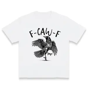 F-Caw-F Funny Crow T Shirt, Black Bird Shirt, Black Crow, Raven, Funny Sassy Raven Lover Gift, Black Crow Moonlit Raven Shirt Made In USA For Women For Men [180G 100% cotton, lightweight and breathable, soft and comfortable]