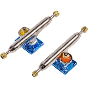 Fingerboard Trucks with Upgraded Urethane Bushings and Pivot Cup,34mm 32mm Width,Normal Kingpin (Blue, 34mm)