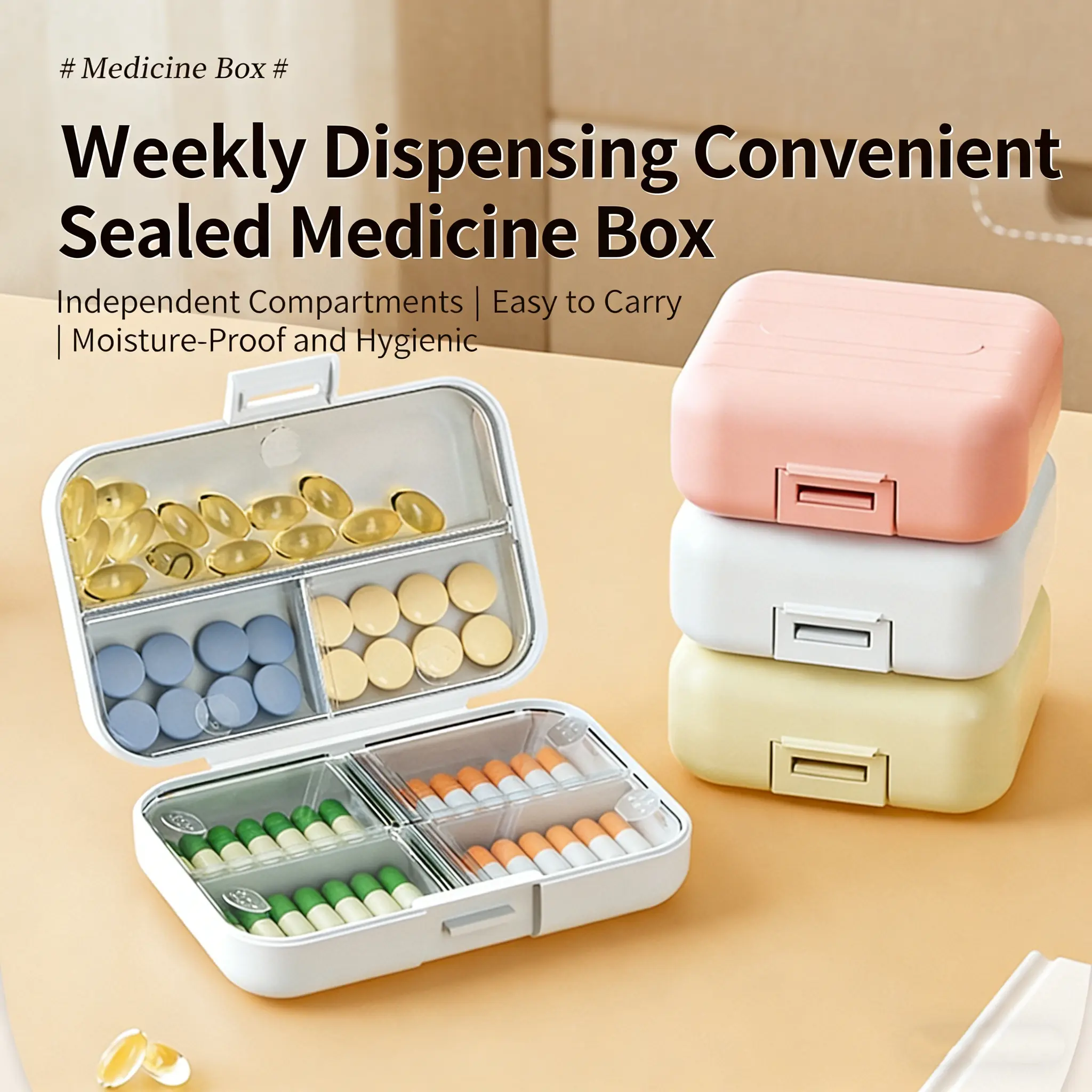 Weekly Pill Box Drug Organizer, Vitamin Organizer, Travel Portable ...