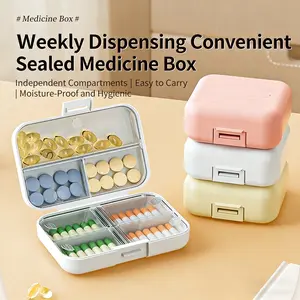Weekly Pill Box Drug Organizer, Vitamin Organizer, Travel Portable Tablet Storage Container, Independent Compartments, Convenient and Hygienic