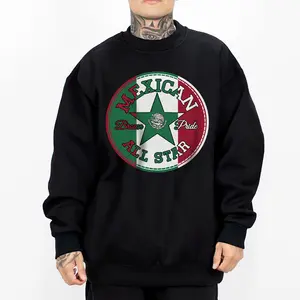 Mex Star Chicano Clothing, Mexican Clothes, Lowrider Clothes, Oversized Graphic Tee Medium Heavy Sweatshirt Hoodie for Men & Women MEX STAR