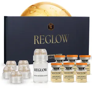 ReGlow Micro-Infusion Hair Density System with Precision Applicators & Stem Cell & Exosomes Bio-Active Serum – 6 Applications for Fuller-Looking Hair and Beard