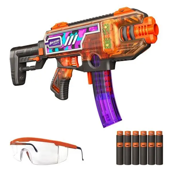 Tactical Strike Maxim Pro Flywheel Motorized Foam Dart Blaster with 15 Half-Length Pro Darts and Protective Eyewear, 14+