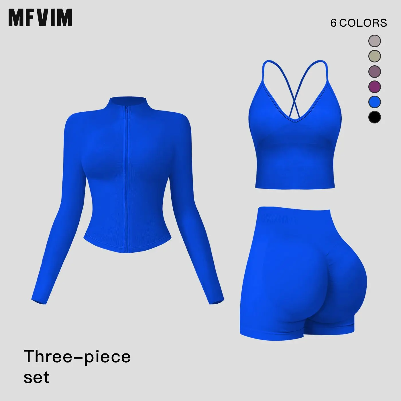 MFVIM Women’s 2-Piece Seamless Cross-Back Bodycon Yoga Set - High-Stretch Fitness Clothing, Athleisure Activewear, Matching Workout Sets for Yoga, Running,summerwins