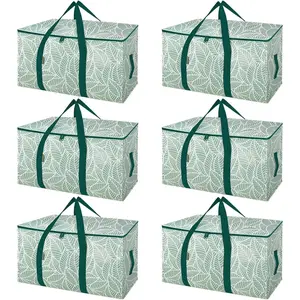 24 Gallon Extra Large Heavy Duty Foldable Moving Bags with Zippers Carry Handles Tag Pocket Waterproof Storage Organizer Bags for Moving Camping Travel Dorm Home Storage