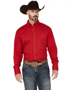 Wrangler Men's George Strait By Long Sleeve Button-Down Stretch Western Shirt - 112345804