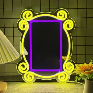 Creative LED Mirror Neon Sign, USB Powered Wall Hanging Mirror Art Glowing Night Neon, Perfect Gift for Bedroom, Dressing Room, Beauty Salon, Barber Shop, Decor, Light Up Mirror, Mirror with Lights