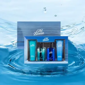 Mother's day Gift,Gift Box for a Heartfelt Celebration,Gift Set for man, Men's 4pcs Set DAVENPORT COOL BREEZE 4.1fl.oz/120ml×2 Shower Gel 3.4fl.oz/100ml×2 EDP