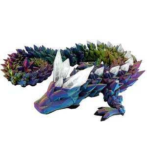 Lumina Prism Large Crystal Dragon - Articulated 3d Print,  Fun Fantasy Dragon figurine great gift